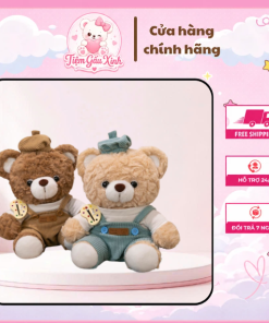 Gấu Bông Teddy Mặc Yếm – Thiết Kế Vintage Dễ Thương, Mềm Mịn Cao Cấp