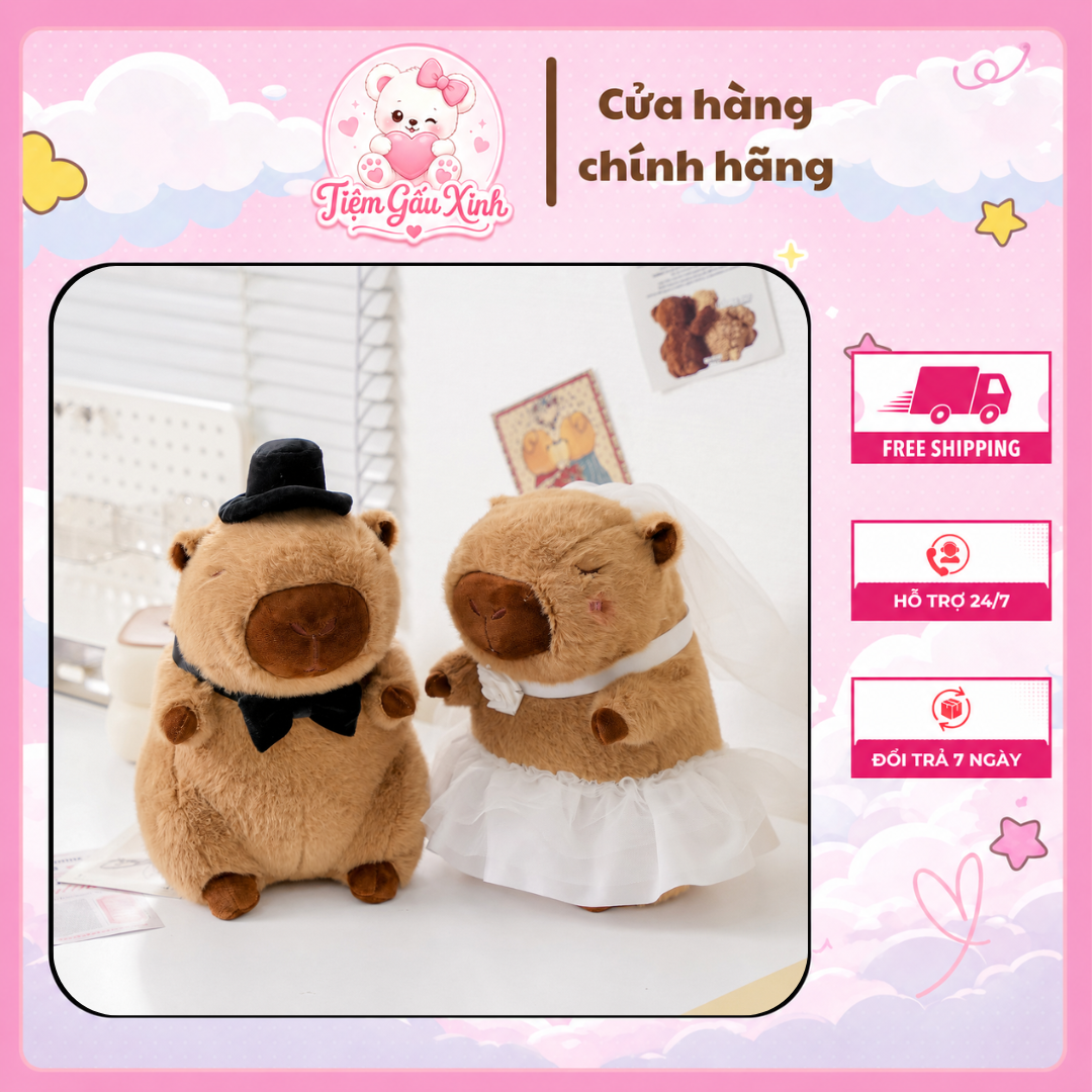 Gấu Bông Couple Dâu Rể Capyboo