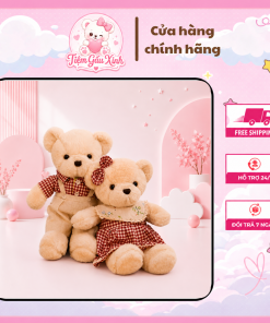 Gấu Teddy Couple Váy Yếm