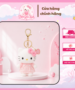 móc khóa gấu bông hello kitty