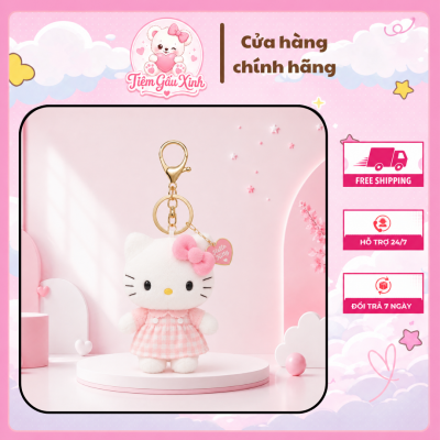móc khóa gấu bông quà tặng hello kitty