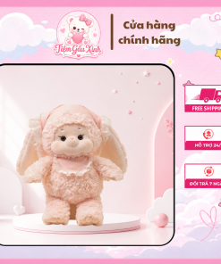 Gấu Bông Thỏ Hồng Đội Khăn Dễ Thương,Gấu Bông Chạy Bộ Thỏ Lông Xù Mềm Mại Làm Quà Tặng Cho Bé, Bạn Gái Đáng Yêu