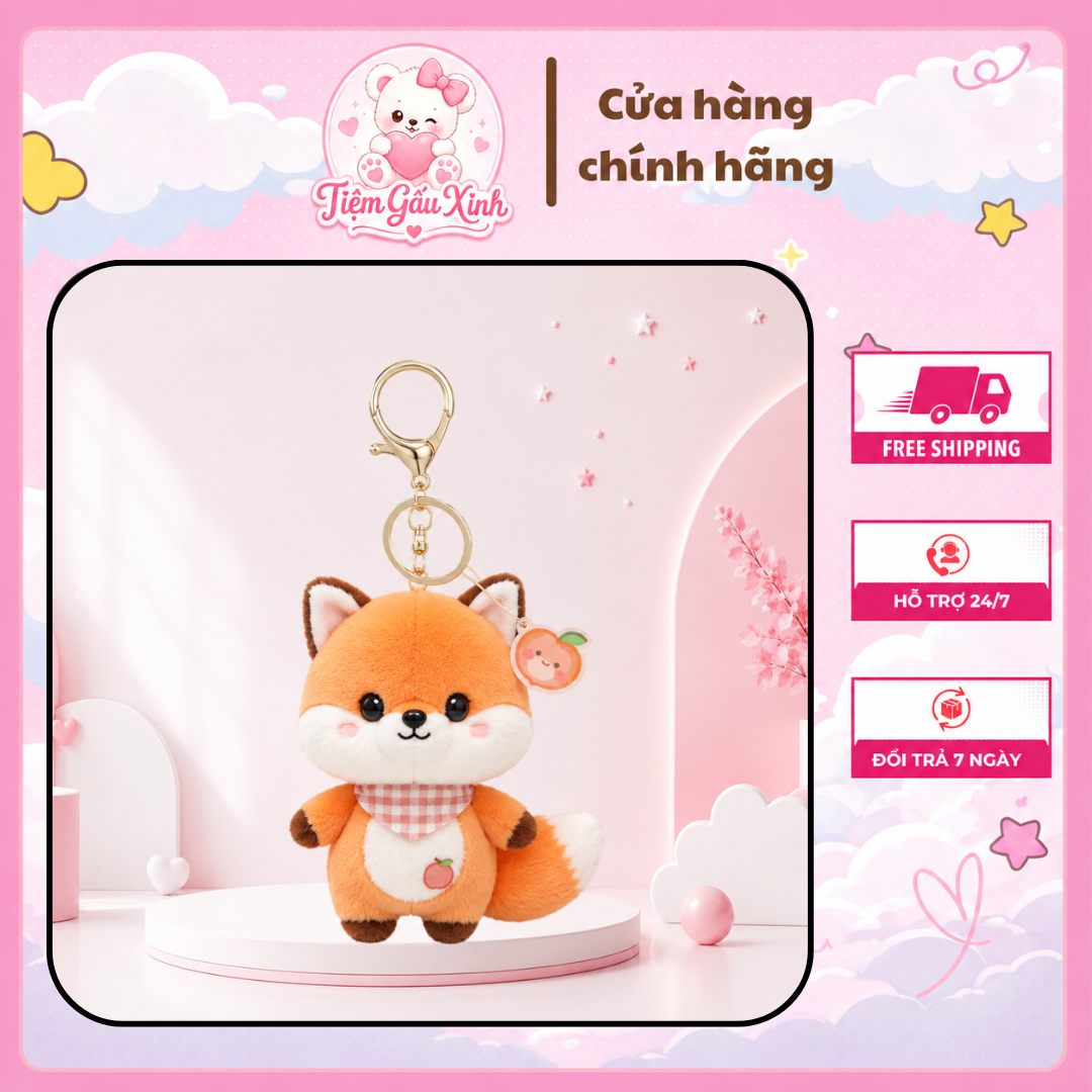 Móc khóa gấu bông cáo