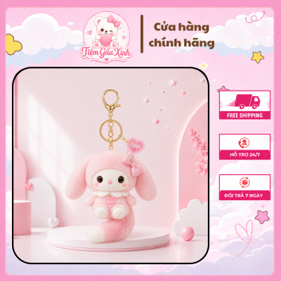 móc khóa gấu bông quà tặng loppi đuôi dài