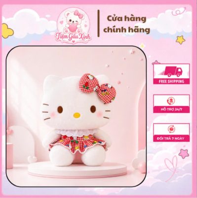 móc khóa gấu bông hello kitty