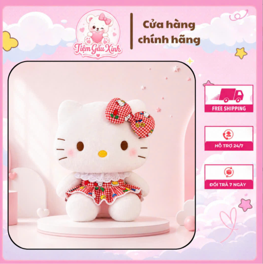 móc khóa gấu bông hello kitty