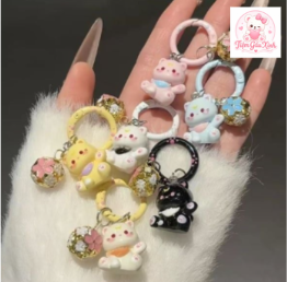 móc khóa gấu bông hình mèo 