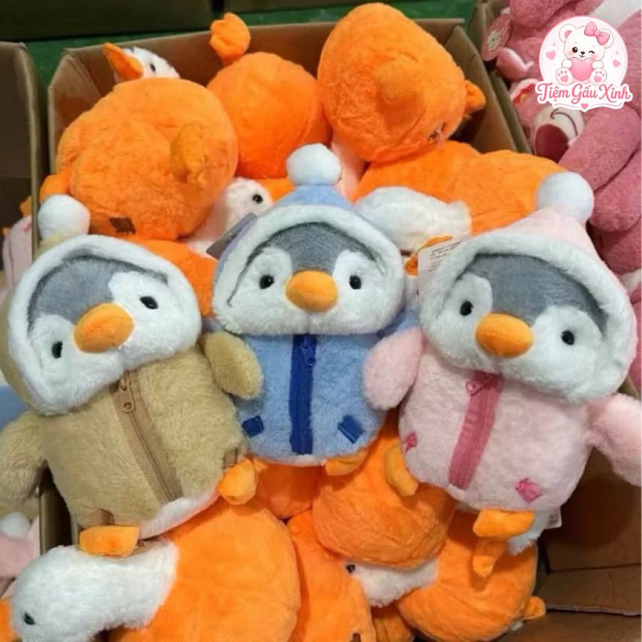 Gấu Bông Chim Cánh Cụt Mặc Áo Hoodie Siêu Dễ Thương – Thú Nhồi Bông Mềm Mịn Cho Bé - Ảnh 3